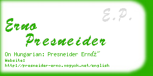 erno presneider business card